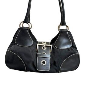 Prada authentic vintage leather and nylon shoulder bag